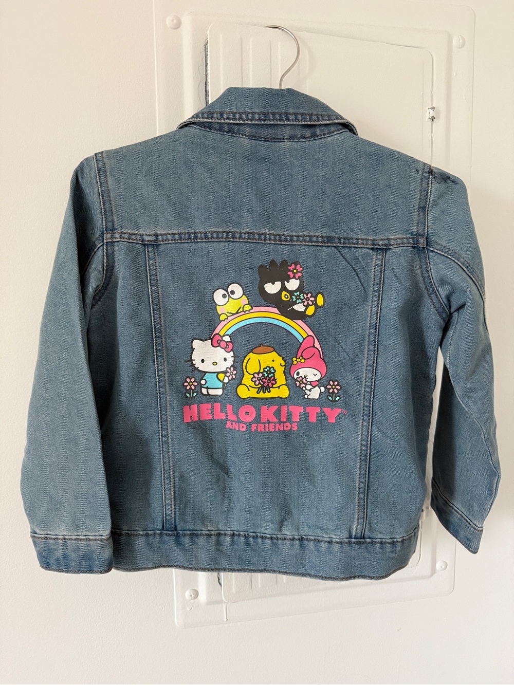 Hello Kitty Light Blue Denim Jacket with Pink Embroidered Logo